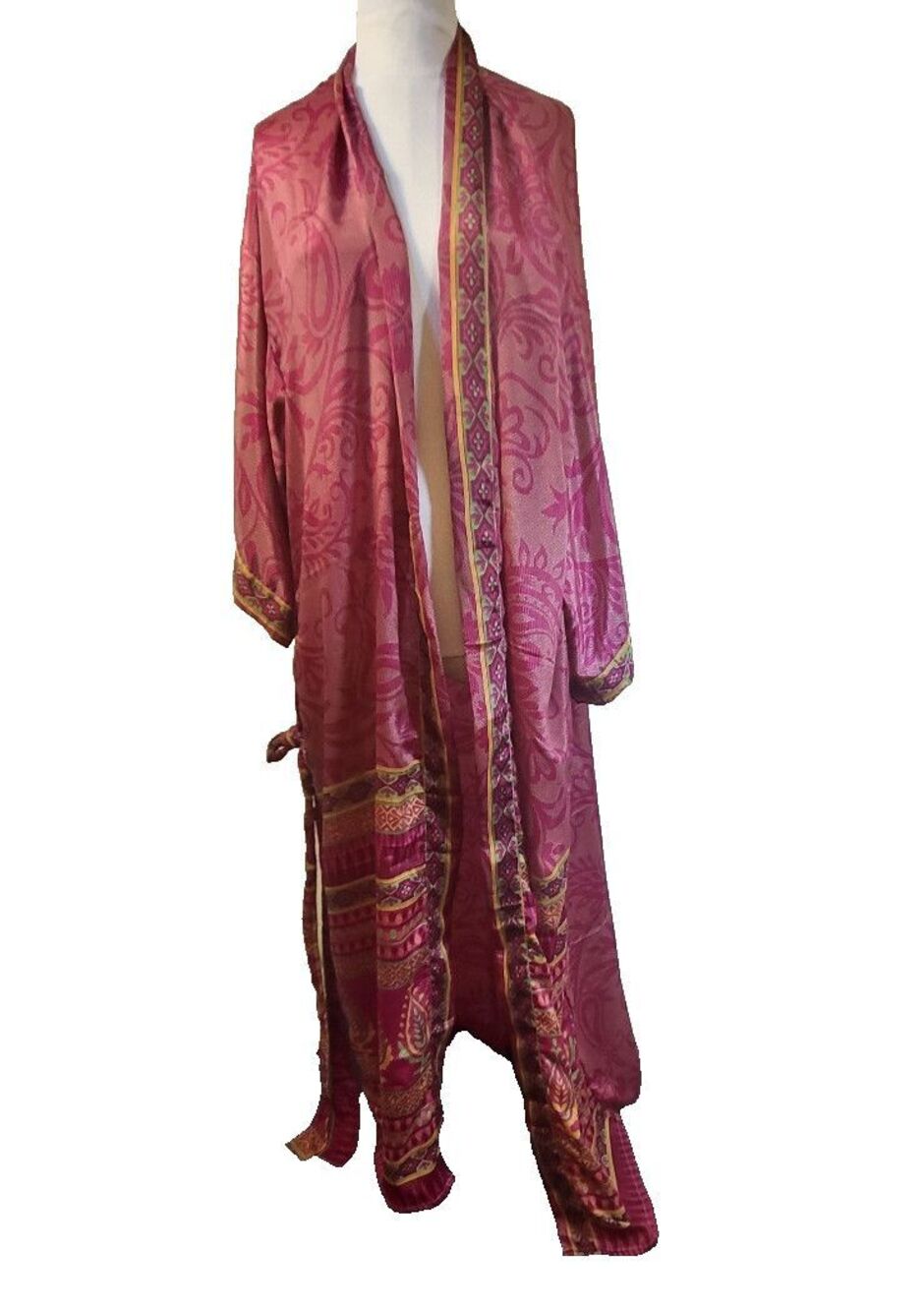 Gorgeous Silk Robe Made From Recycled Saris Kimono Style One Size